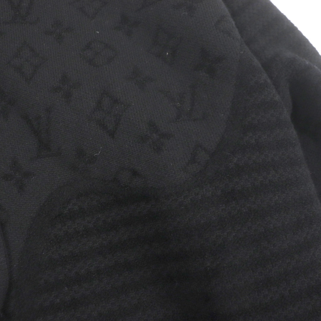 Excellent LOUIS VUITTON hoodie Graphic Jacquard Hoodie black wool mens S 1AHCMW
