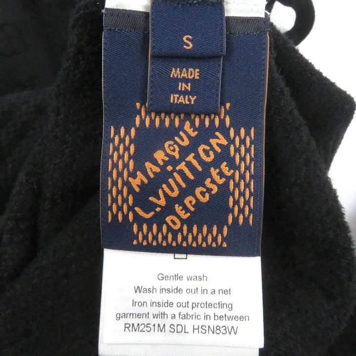 Excellent LOUIS VUITTON hoodie Graphic Jacquard Hoodie black wool mens S 1AHCMW