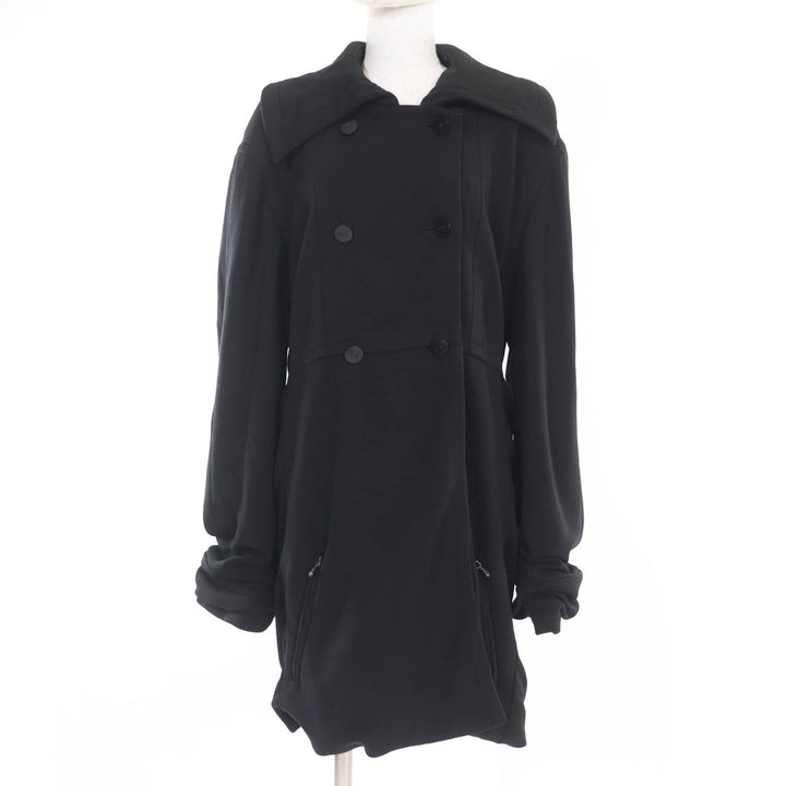 CHANEL coat COCO Mark Button Gathered Design black Women 36 98A P12059V06804
