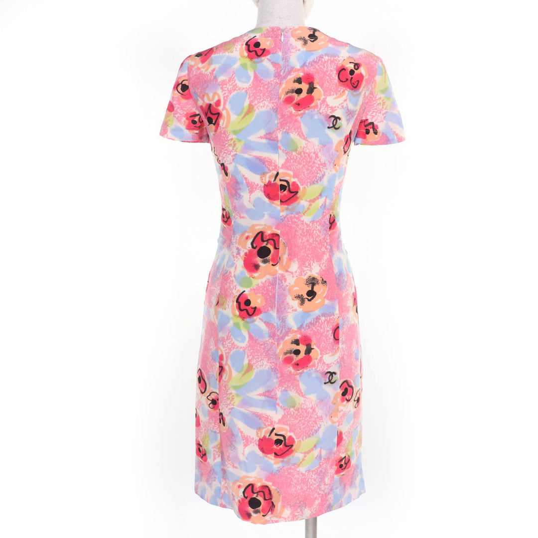 Very Good CHANEL one piece COCO MarkPattern Short Sleeve multicolor 36 97P