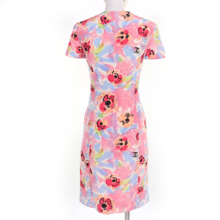 Very Good CHANEL one piece COCO MarkPattern Short Sleeve multicolor 36 97P
