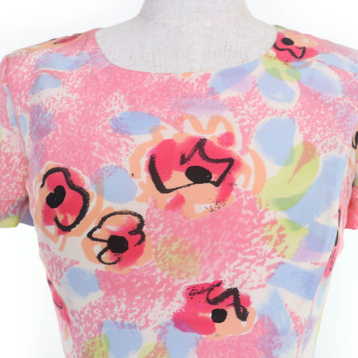 Very Good CHANEL one piece COCO MarkPattern Short Sleeve multicolor 36 97P