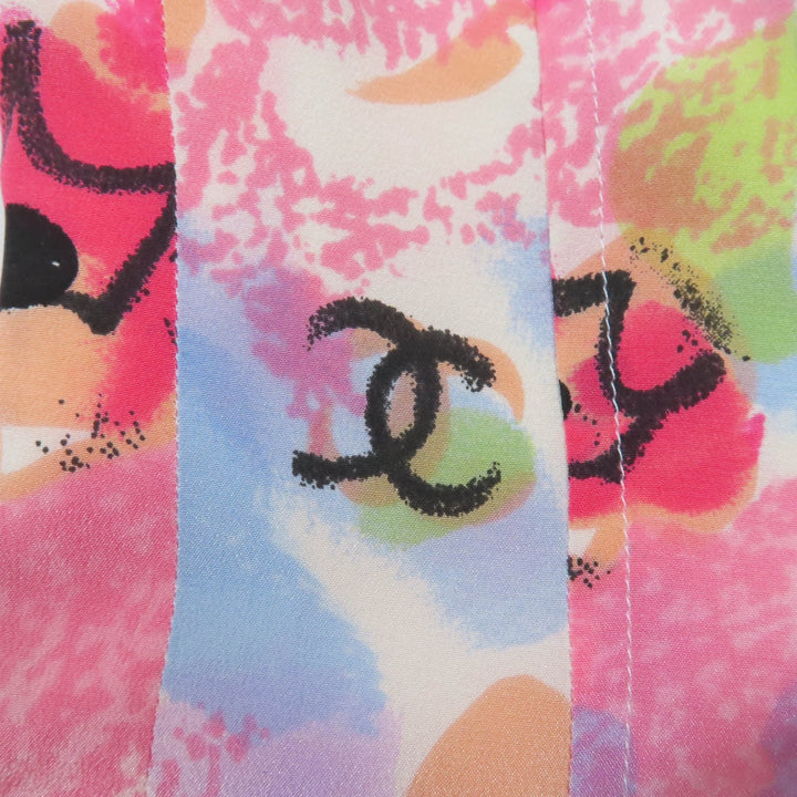 Very Good CHANEL one piece COCO MarkPattern Short Sleeve multicolor 36 97P
