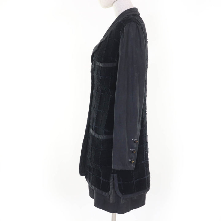 非常に良い CHANEL アンサンブル リネン ココマーク ジャケット＆ドレス グレー ウール レディース 38 94P P02832