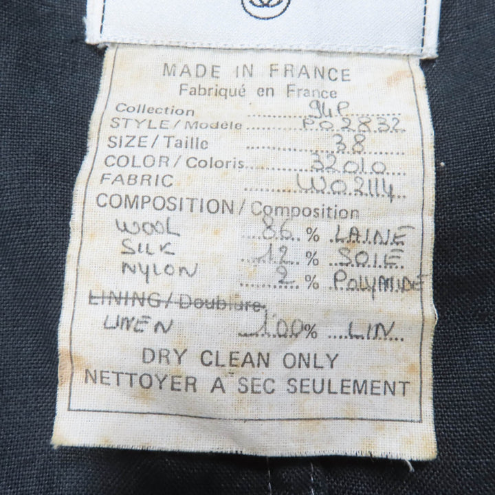 Very Good CHANEL ensemble Linen COCO Mark Jacket and Dress Gray wool Women 38