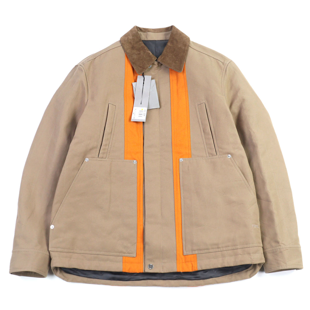 Excellent DIOR Jacket Logo embroidery, logo lining, leather color, cotton 44
