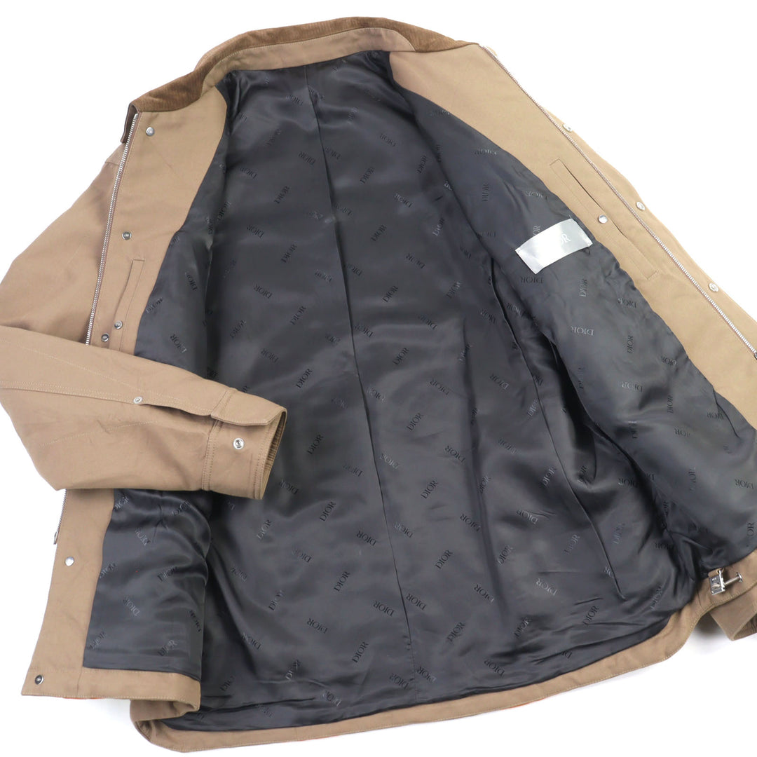 Excellent DIOR Jacket Logo embroidery, logo lining, leather color, cotton 44