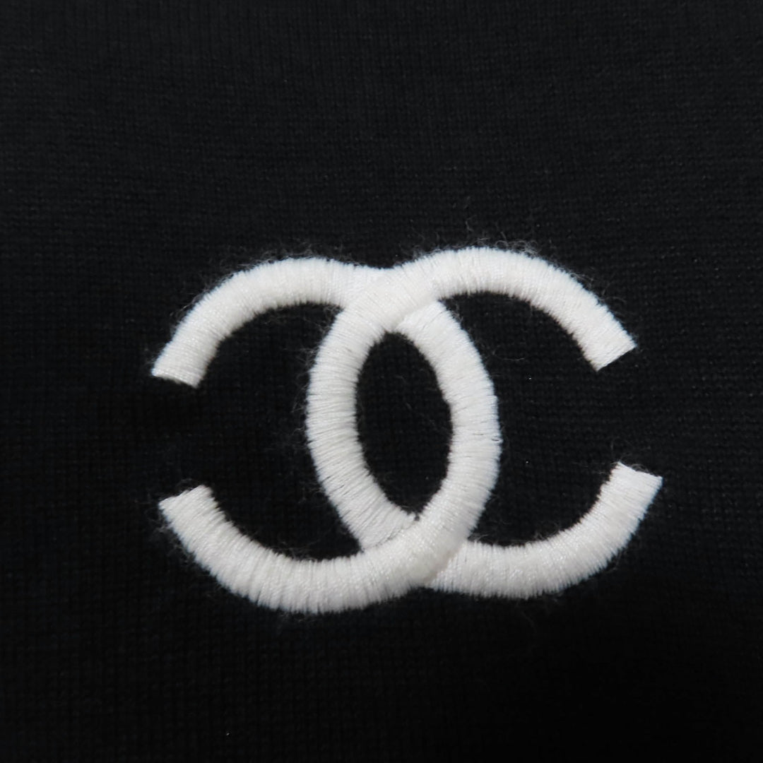 CHANEL トップス ココマーク 半袖ニット ブラック コットン レディース 38 95P P04540