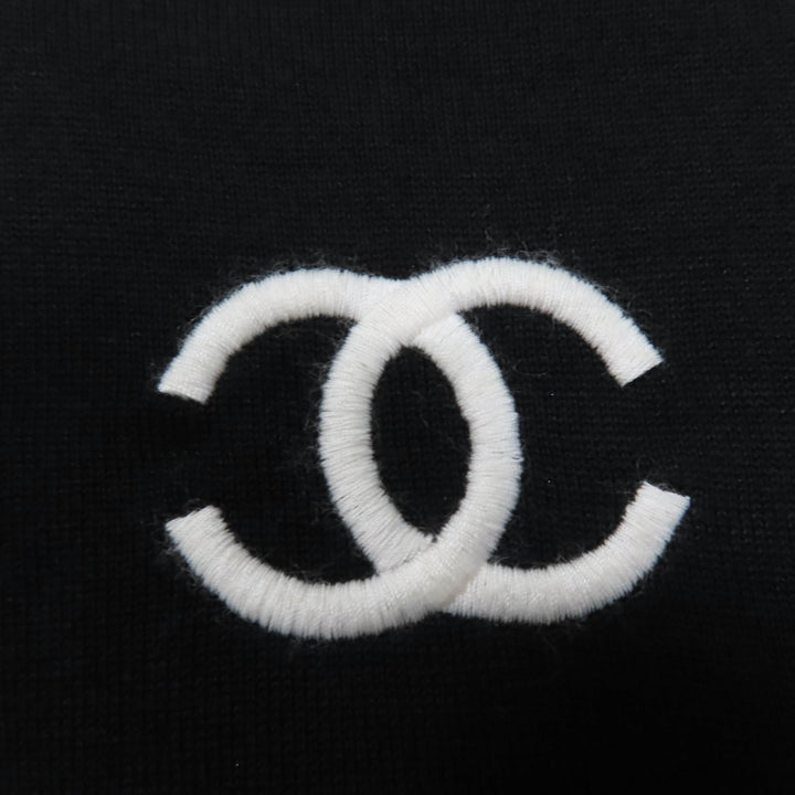 CHANEL トップス ココマーク 半袖ニット ブラック コットン レディース 38 95P P04540