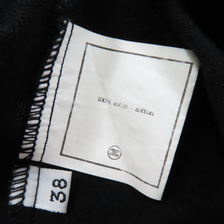 CHANEL トップス ココマーク 半袖ニット ブラック コットン レディース 38 95P P04540