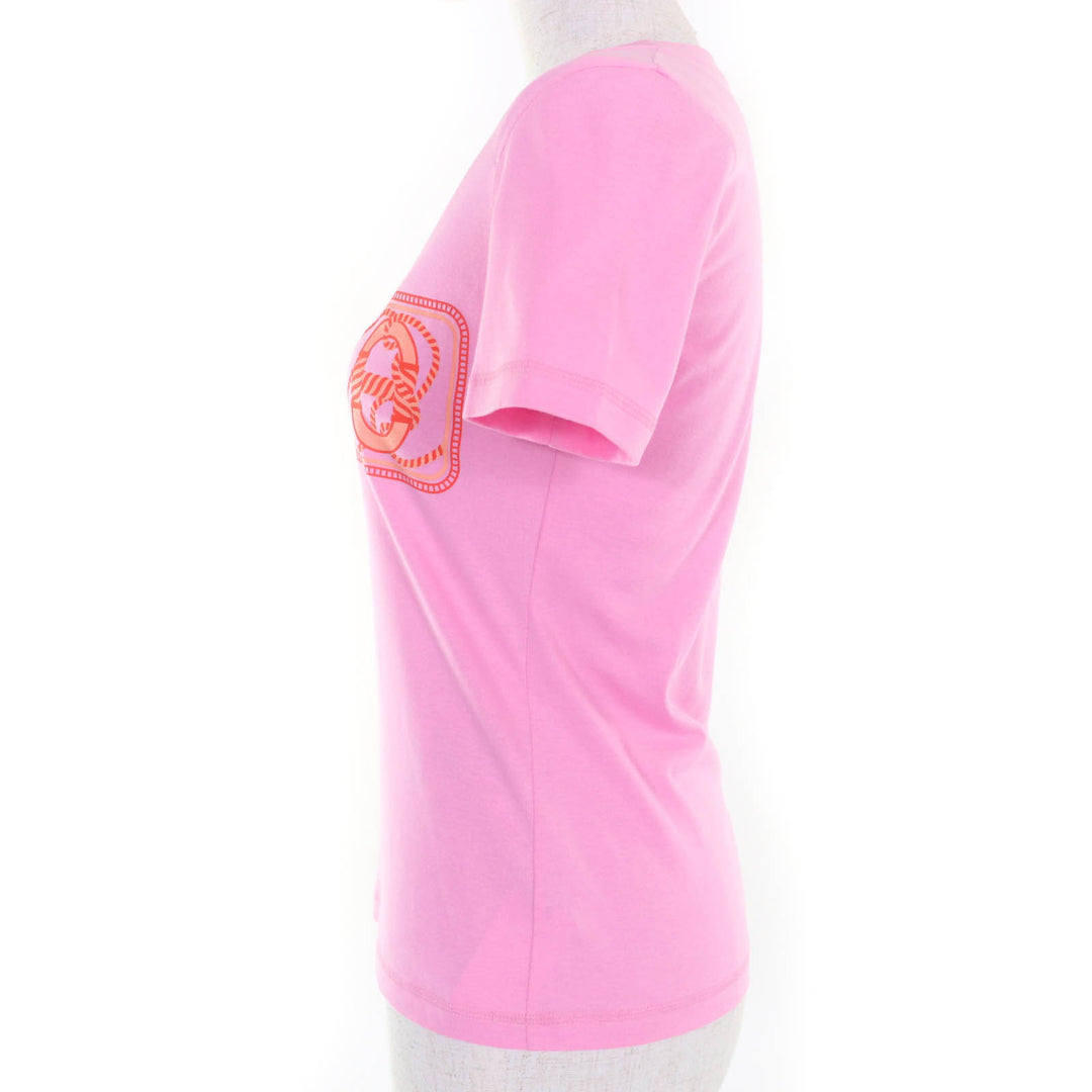Excellent HERMES Short sleeve T-shirt Canoe Chne Dunkel pink cotton Women 34