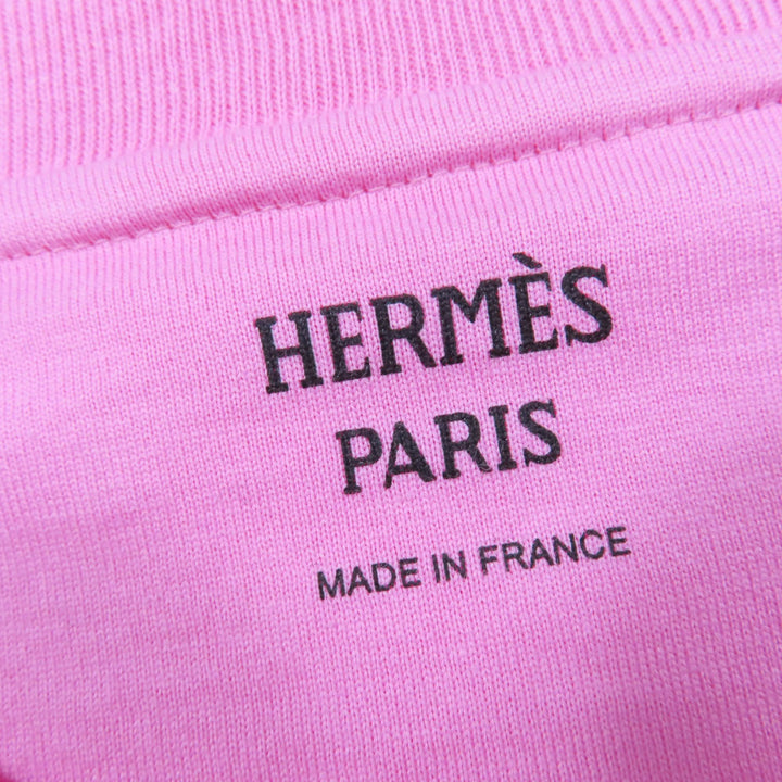 Excellent HERMES Short sleeve T-shirt Canoe Chne Dunkel pink cotton Women 34