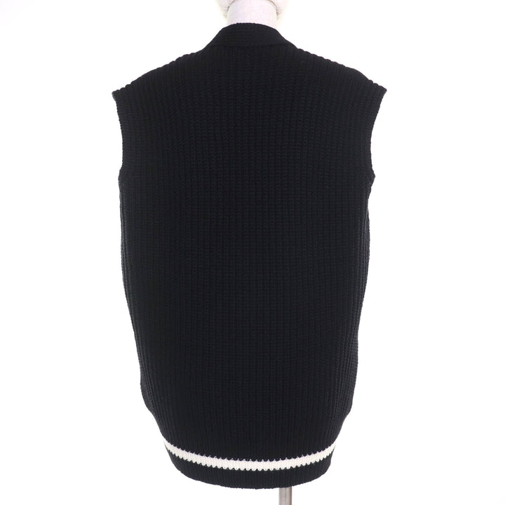 新品 MONCLER ダウンベスト GILET TRICOT ニット切り替えデザイン 大きなロゴパッチ付き XS