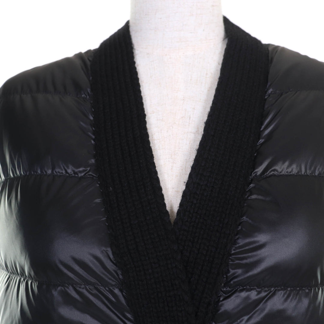 新品 MONCLER ダウンベスト GILET TRICOT ニット切り替えデザイン 大きなロゴパッチ付き XS
