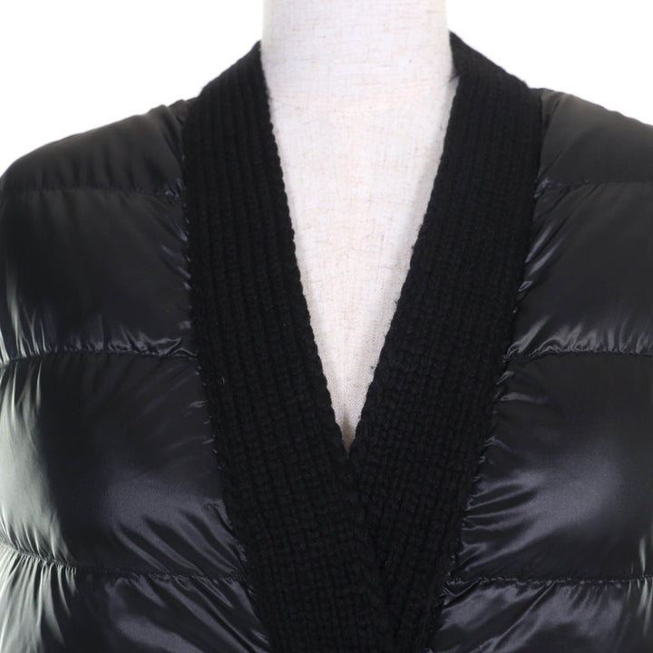 Pristine MONCLER Down vest GILET TRICOT Knit switching design with logo patch XS