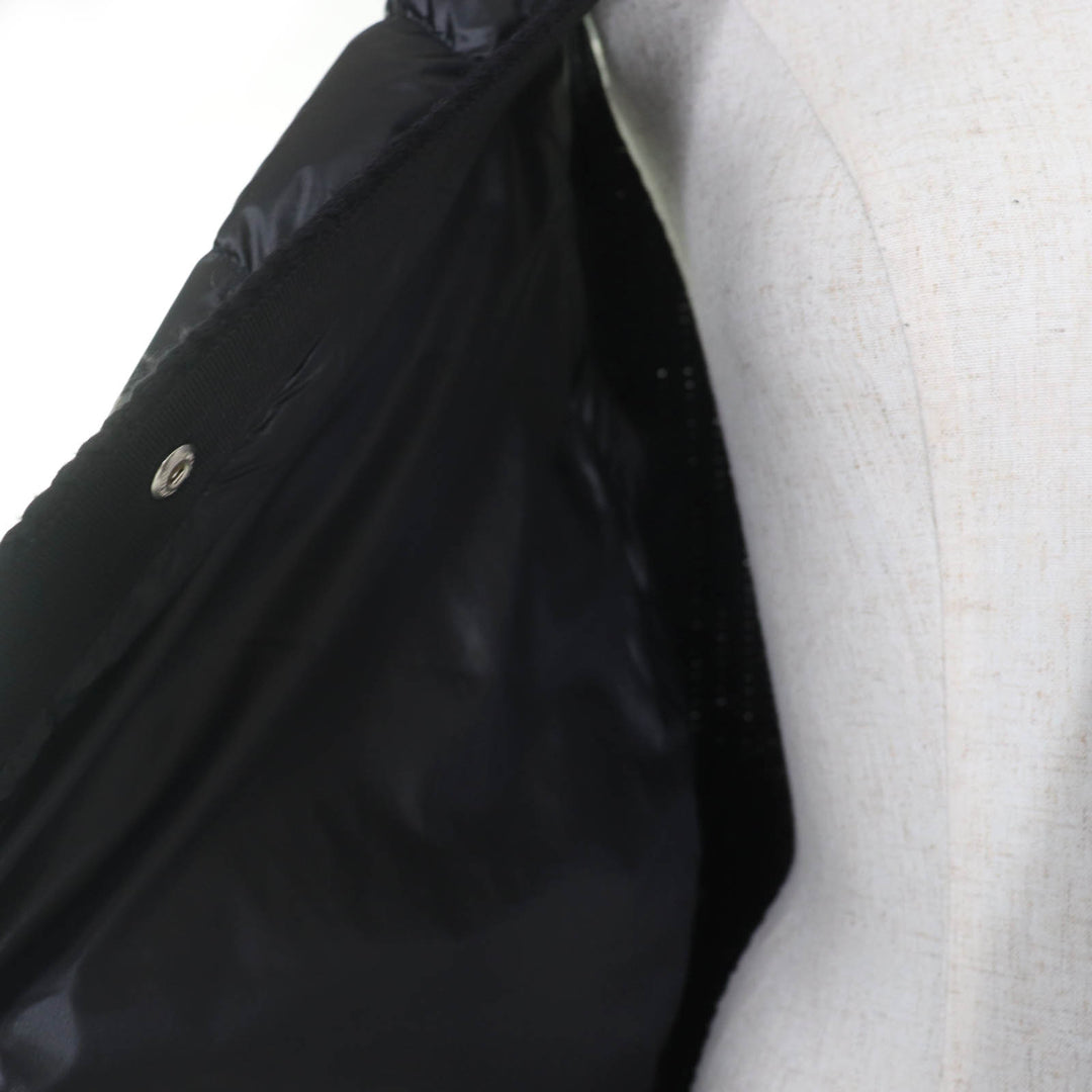 新品 MONCLER ダウンベスト GILET TRICOT ニット切り替えデザイン 大きなロゴパッチ付き XS