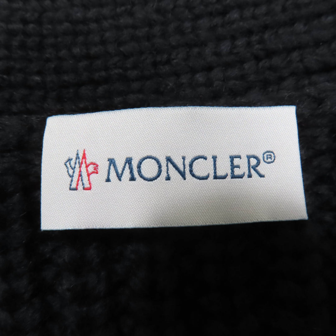 新品 MONCLER ダウンベスト GILET TRICOT ニット切り替えデザイン 大きなロゴパッチ付き XS