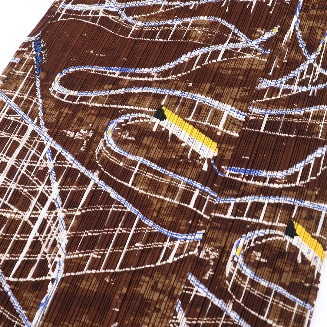 Excellent PLEATS PLEASE skirt Amusement Park Roller Coaster Pattern Long 2