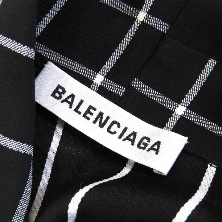 Excellent BALENCIAGA ensemble Check Pattern Asymmetrical Cut-Off Vest Dress 34