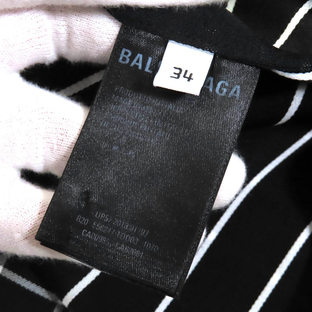 Excellent BALENCIAGA ensemble Check Pattern Asymmetrical Cut-Off Vest Dress 34