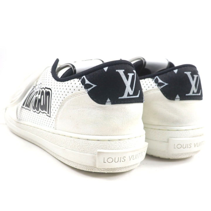 素晴らしい LOUIS VUITTON ローカットスニーカー ホワイト ブラック レザー メンズ 7.5 1ACF0A