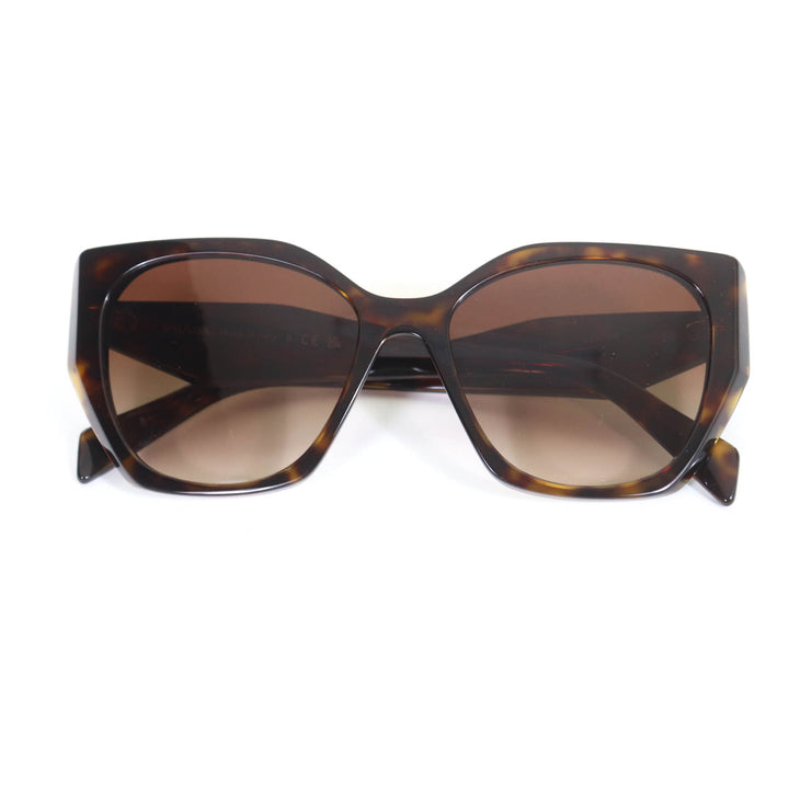 Excellent PRADA sunglasses Tortoiseshell pattern with logo Brown Women SPR19Z