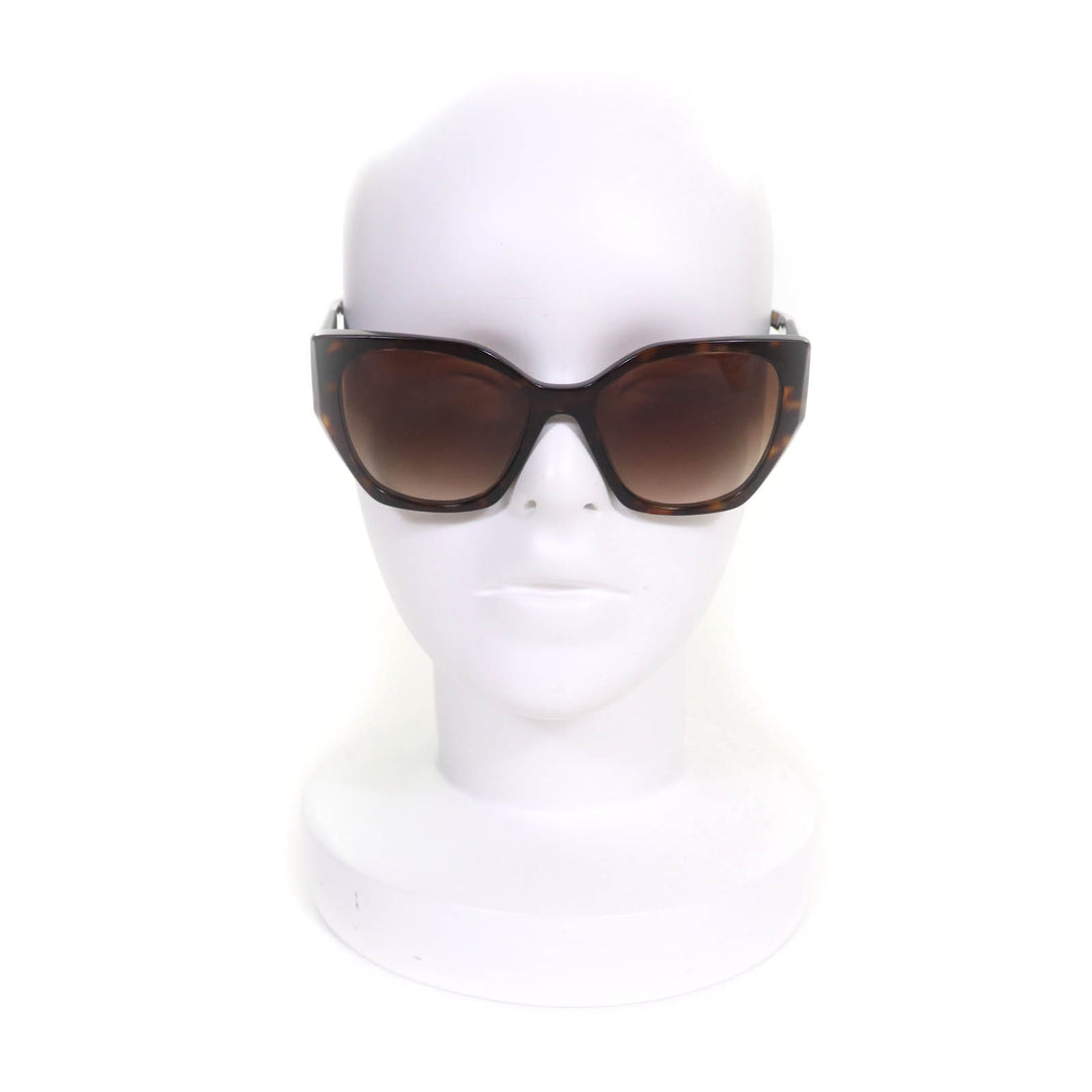 Excellent PRADA sunglasses Tortoiseshell pattern with logo Brown Women SPR19Z