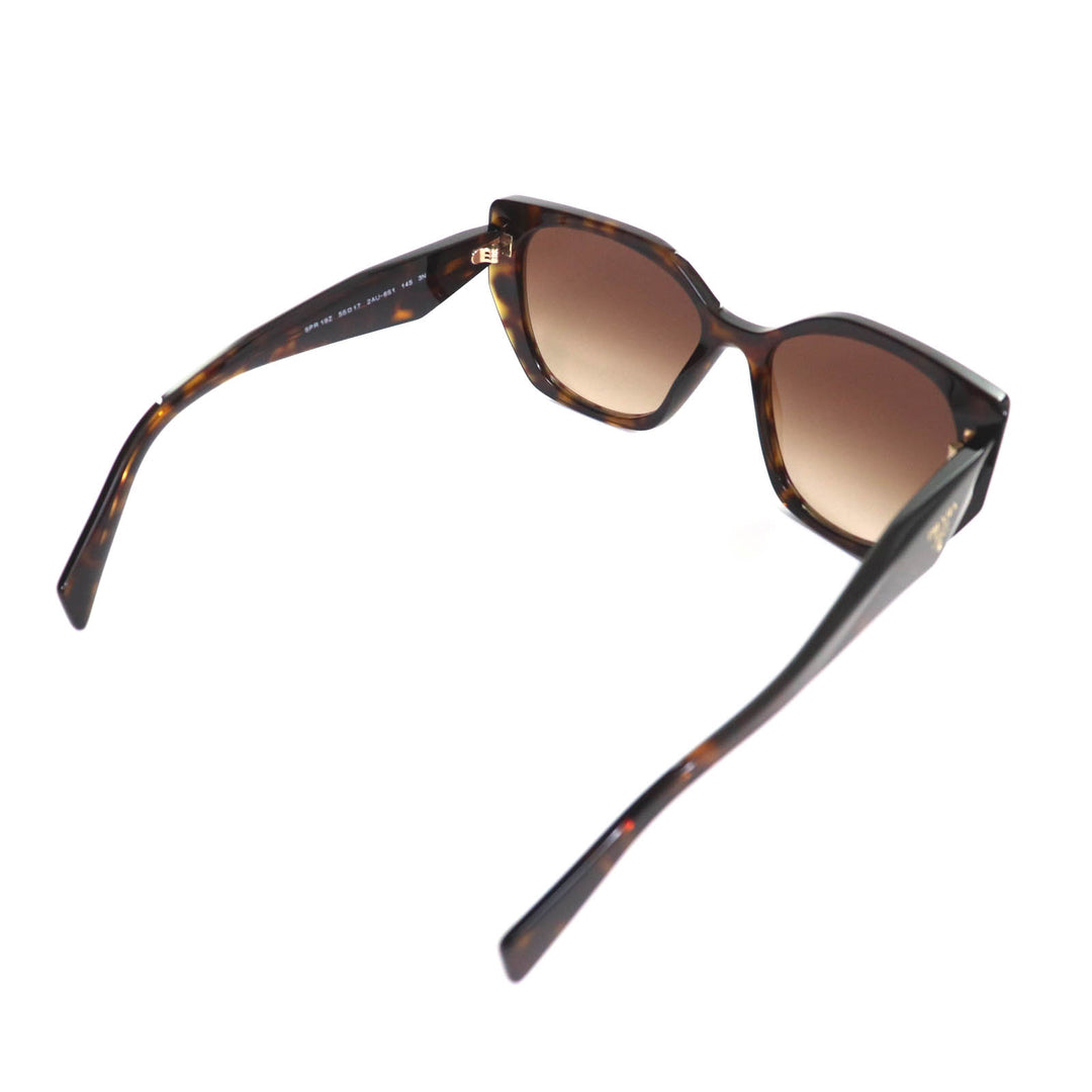 Excellent PRADA sunglasses Tortoiseshell pattern with logo Brown Women SPR19Z