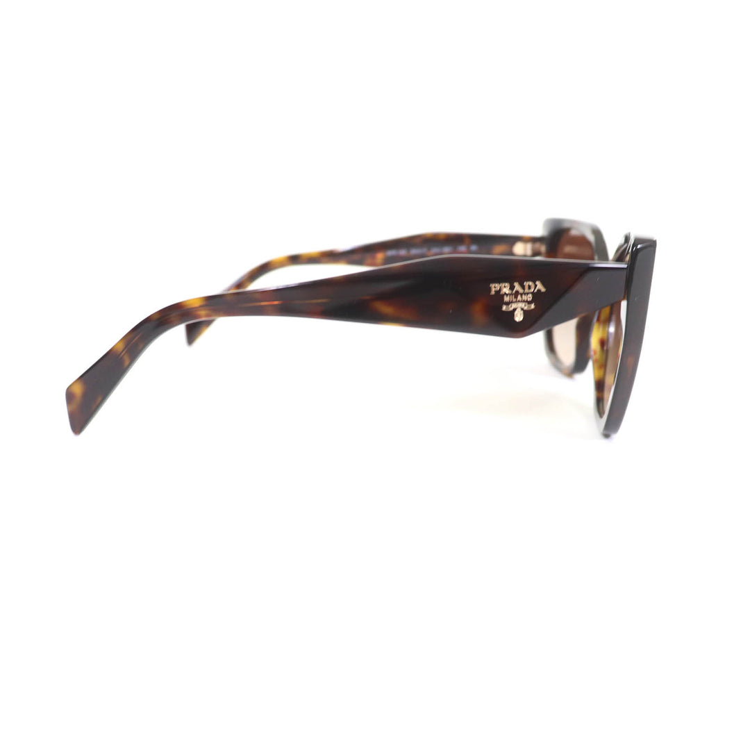 Excellent PRADA sunglasses Tortoiseshell pattern with logo Brown Women SPR19Z