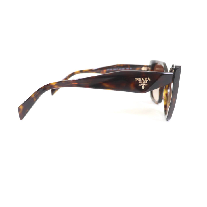 Excellent PRADA sunglasses Tortoiseshell pattern with logo Brown Women SPR19Z