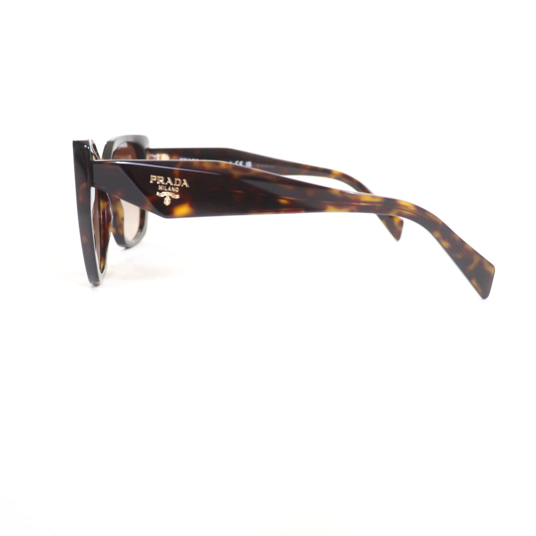 Excellent PRADA sunglasses Tortoiseshell pattern with logo Brown Women SPR19Z