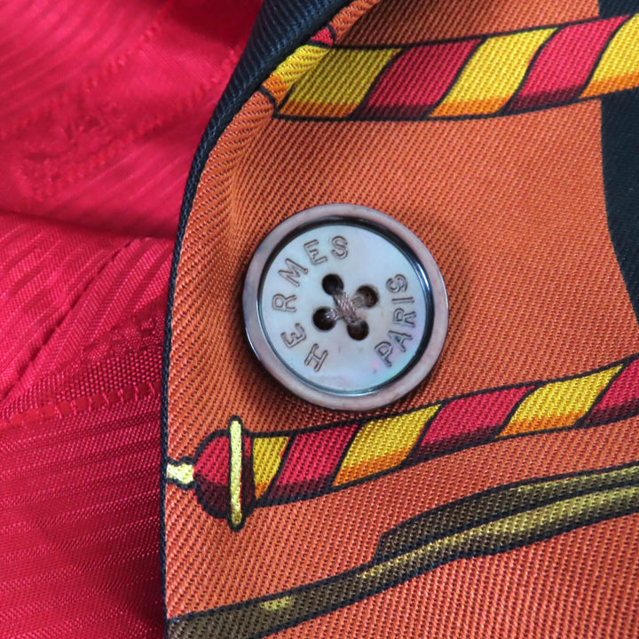 Excellent HERMES jacket LE CARNAVAL DE VENISE With logo button Multi silk 40