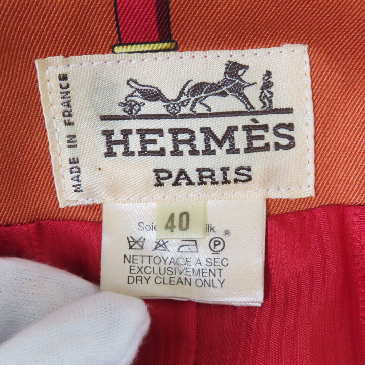 Excellent HERMES jacket LE CARNAVAL DE VENISE With logo button Multi silk 40