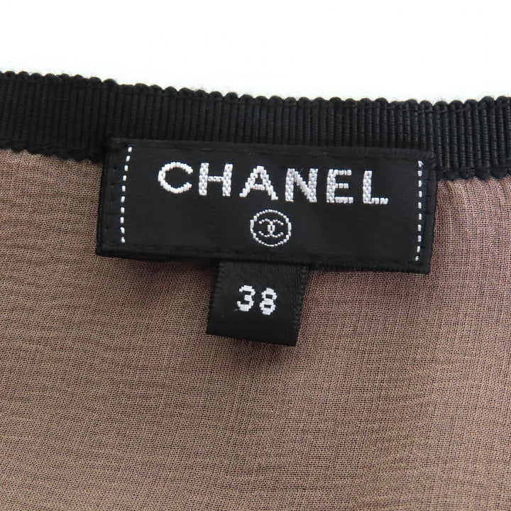 Excellent CHANEL skirt black silk Women 38 P70007