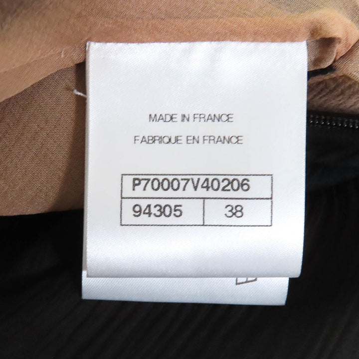 Excellent CHANEL skirt black silk Women 38 P70007