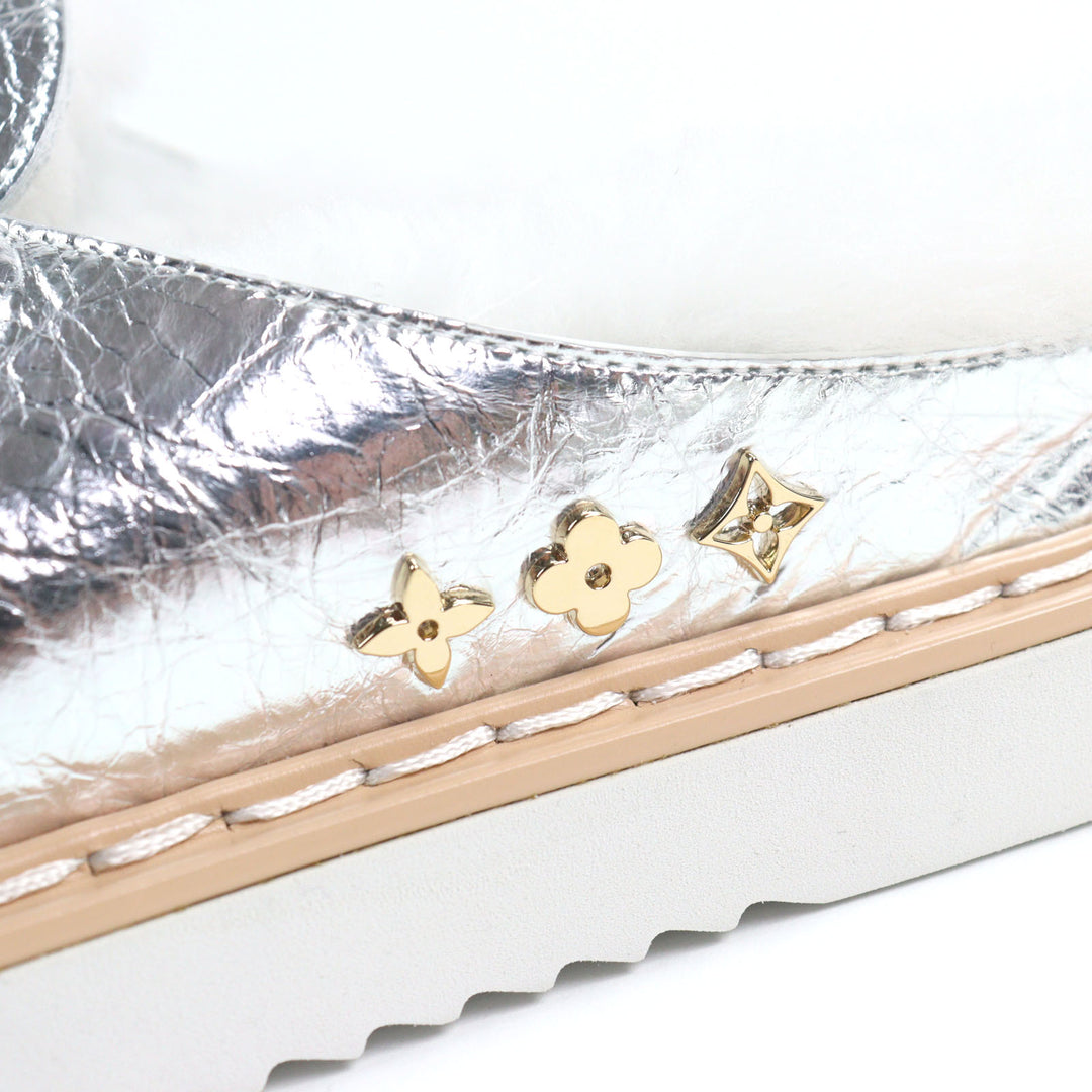 Excellent LOUIS VUITTON Sandals Monogram Flower with LV Initial Belt leather 7 1A9INM