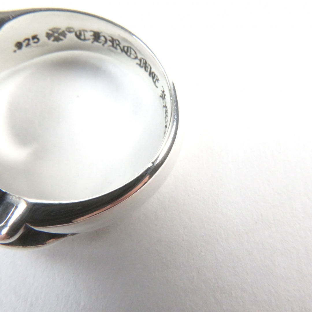 美品 CHROME HEARTS リング フローラルクロスハートリング シルバー925 メンズ 中古