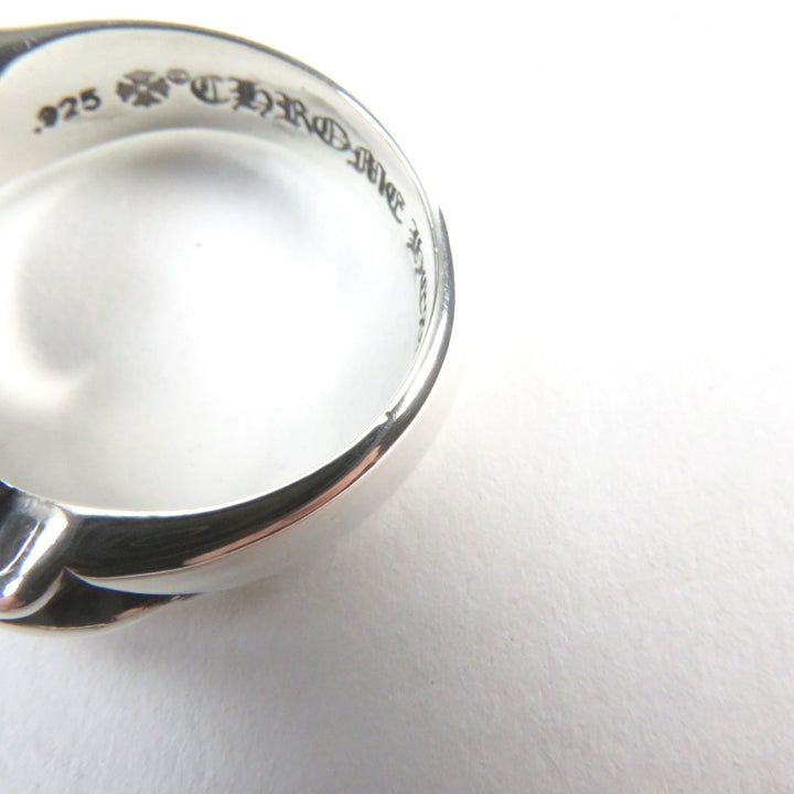 美品 CHROME HEARTS リング フローラルクロスハートリング シルバー925 メンズ 中古