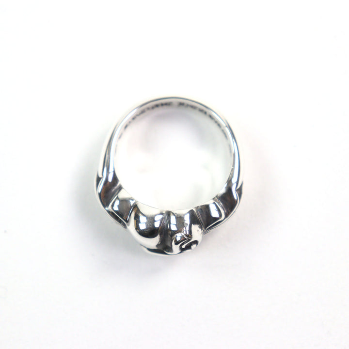 美品 CHROME HEARTS リング フローラルクロスハートリング シルバー925 メンズ 中古