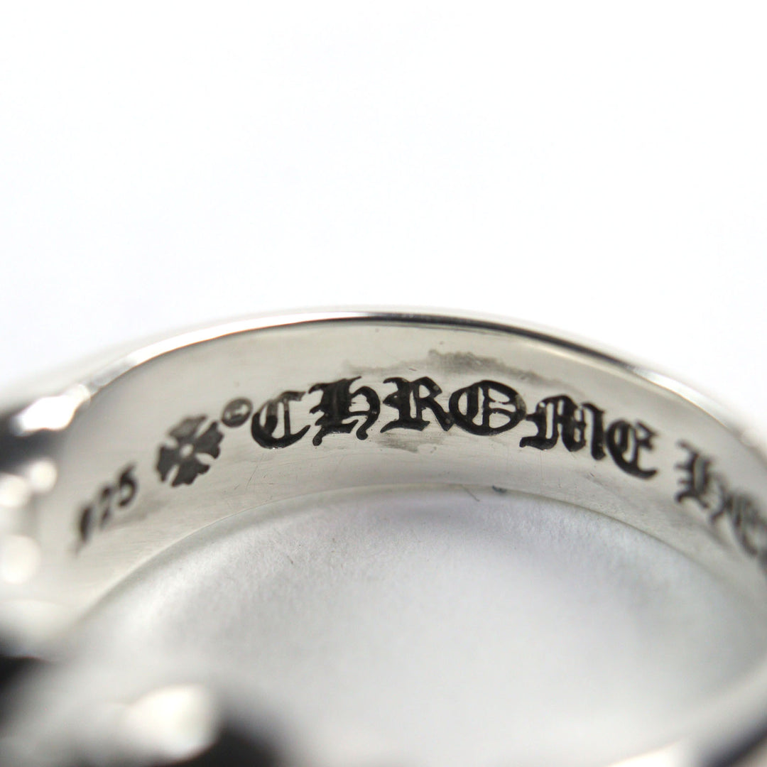 美品 CHROME HEARTS リング フローラルクロスハートリング シルバー925 メンズ 中古