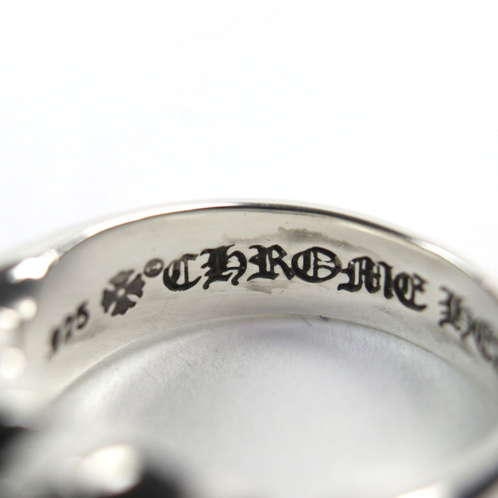 美品 CHROME HEARTS リング フローラルクロスハートリング シルバー925 メンズ 中古