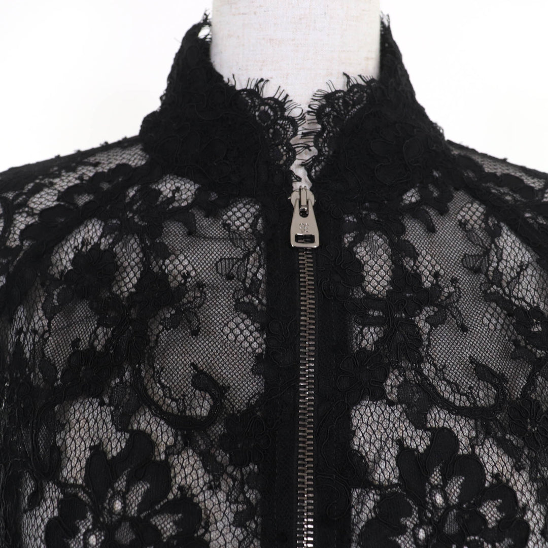 Excellent ERMANNO SCERVINO Jacket Zip Up Lace black Nylon Women 42