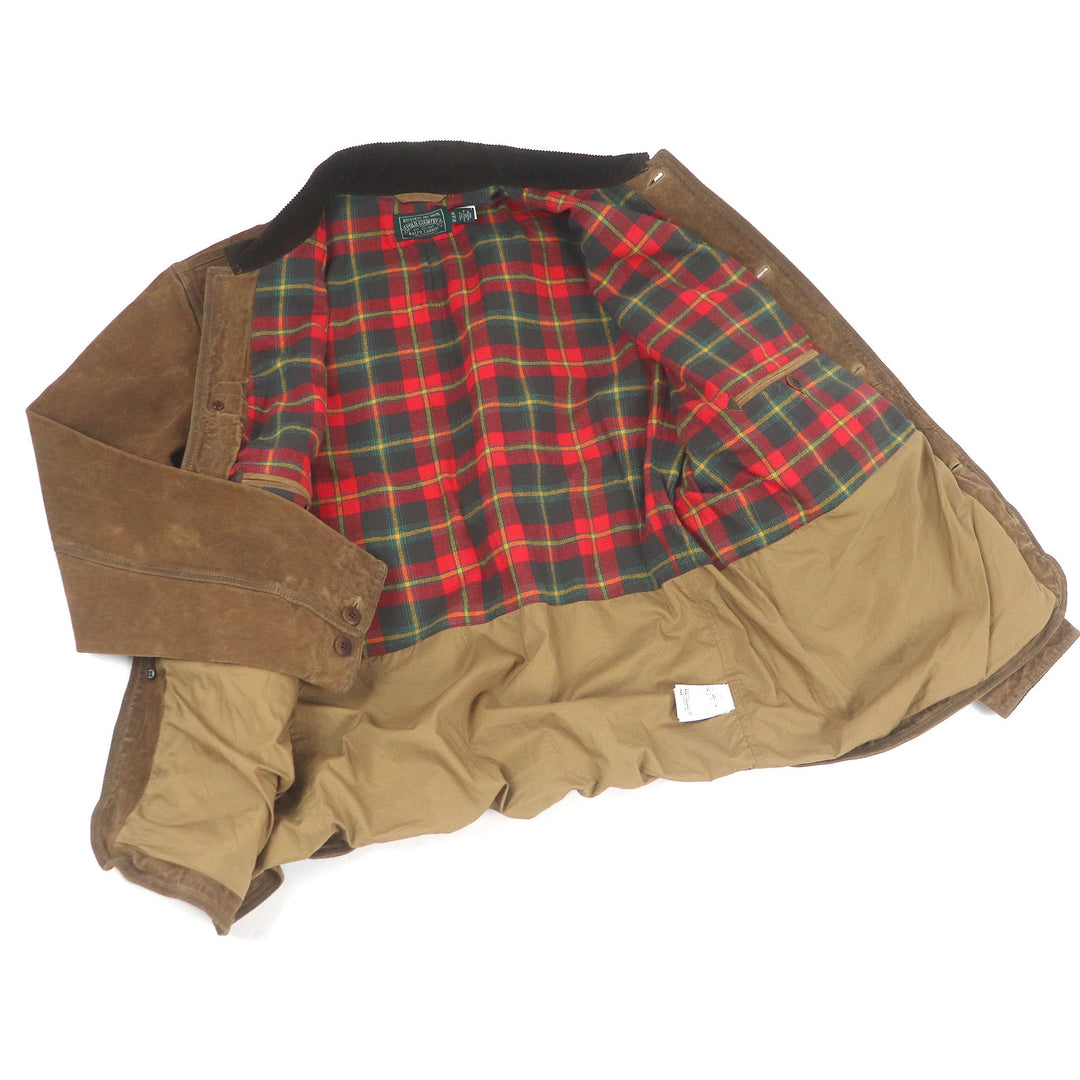 素晴らしいPOLO COUNTRYカバーオール中古ゴートレザーメンズXL 710907630001