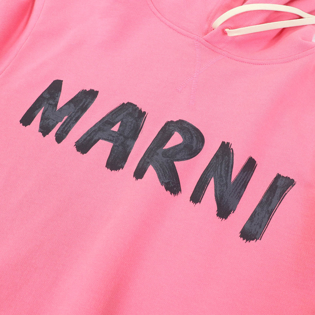 Great MARNI hoodie Side slit asymmetric painted logo sweatshirt pullover 38