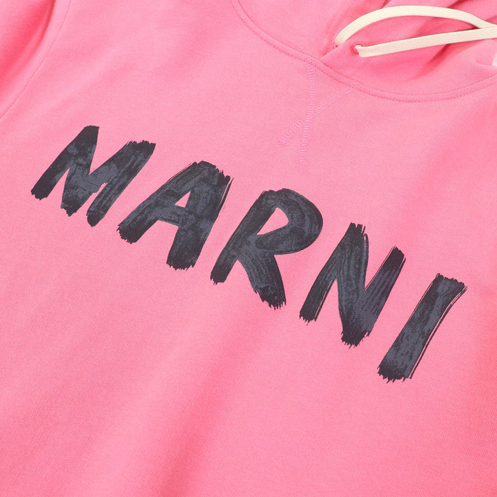 Great MARNI hoodie Side slit asymmetric painted logo sweatshirt pullover 38
