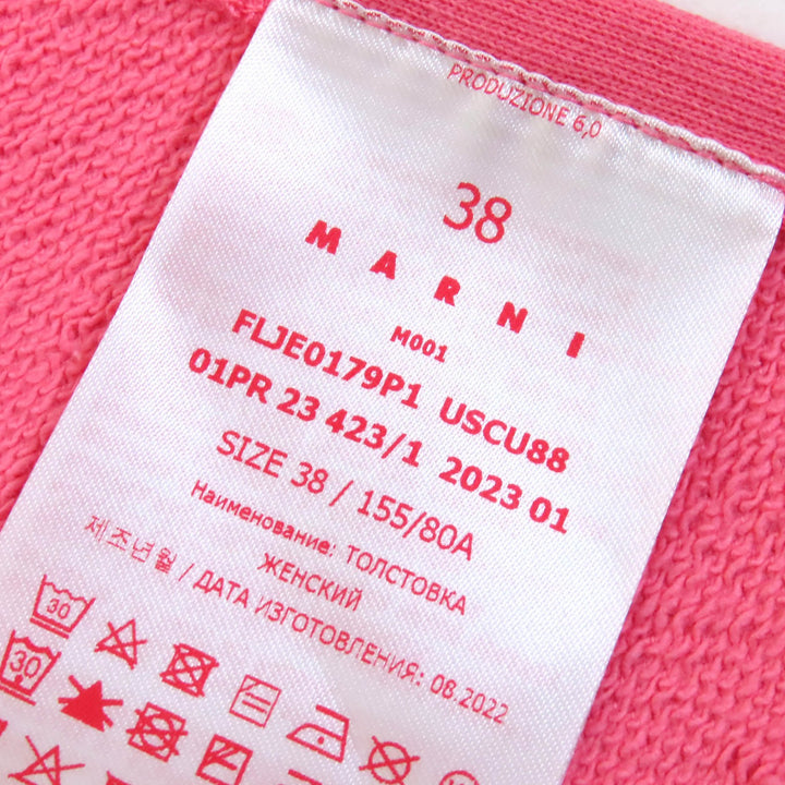 Great MARNI hoodie Side slit asymmetric painted logo sweatshirt pullover 38
