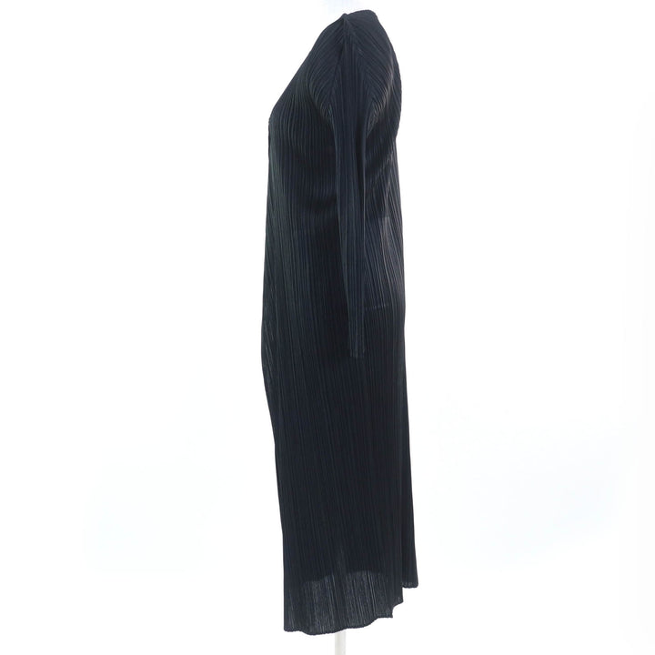 Excellent PLEATS PLEASE Jacket Long-sleeved cardigan black polyester Women 2 PP55-JA102