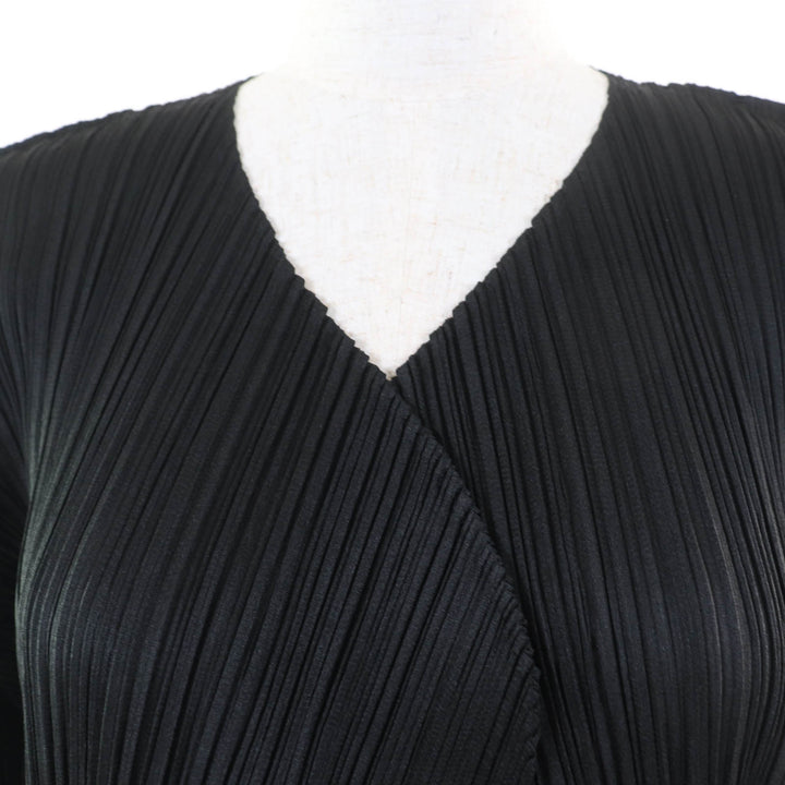 PLEATS PLEASE ジャケット 長袖 カーディガン ブラック ポリエステル レディース 2 PP55-JA102 美品