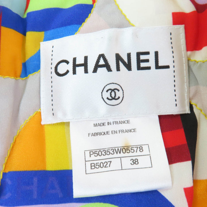 CHANEL コート ロゴライニング、クリスタルボタン、ツイードイエローウール レディース 38 P50353W05578