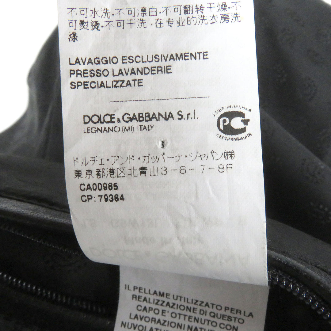 素晴らしいDOLCE&amp;GABBANAジャケットペイズリー柄裏地、ラムレザーライダースジャケット